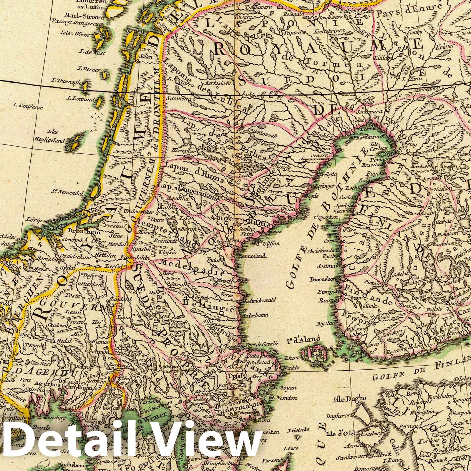 Sweden, Denmark, and Norway - Boundary Map, 1762 - Historical Map Reproduction