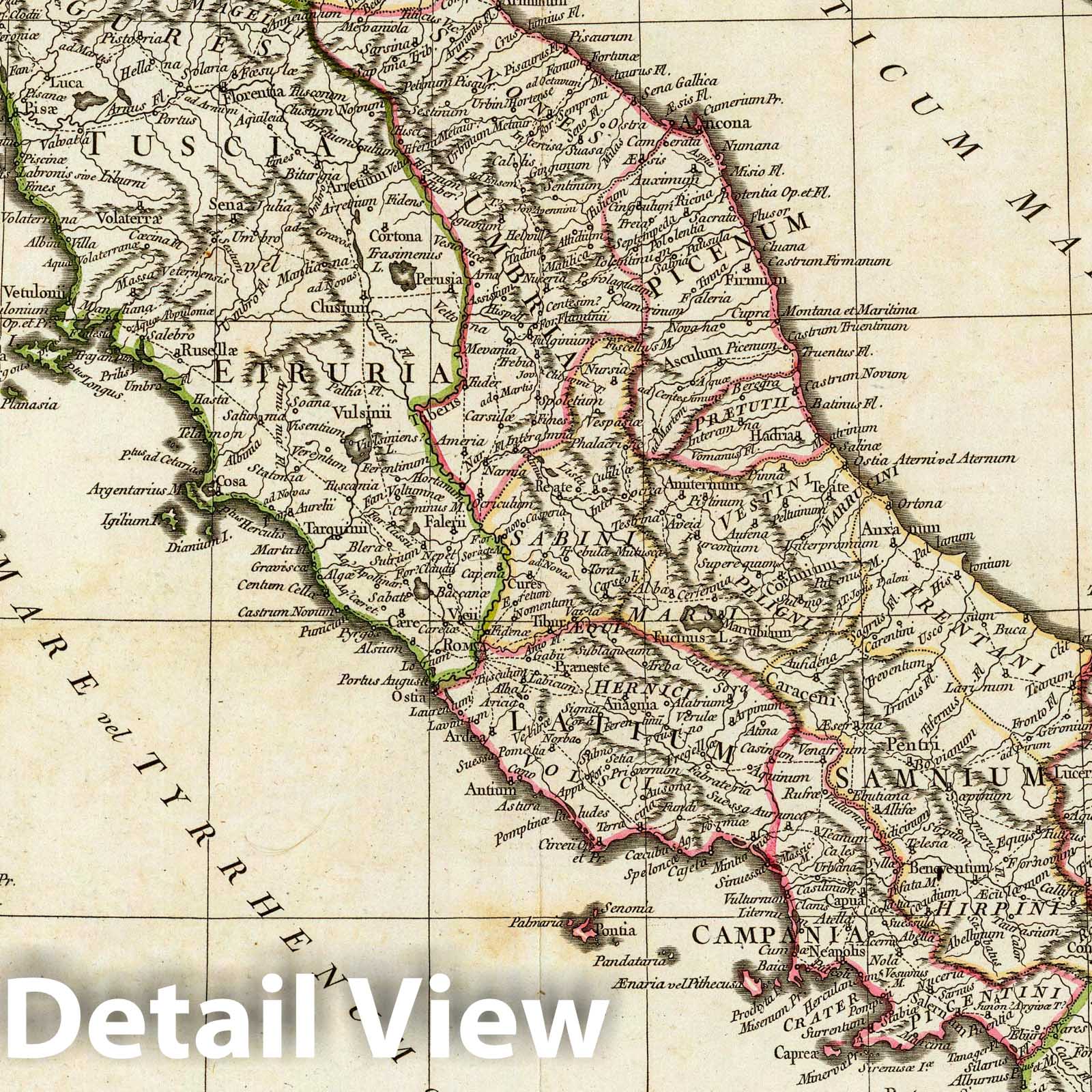 Ancient Italy, 1764 - Historical Map Print