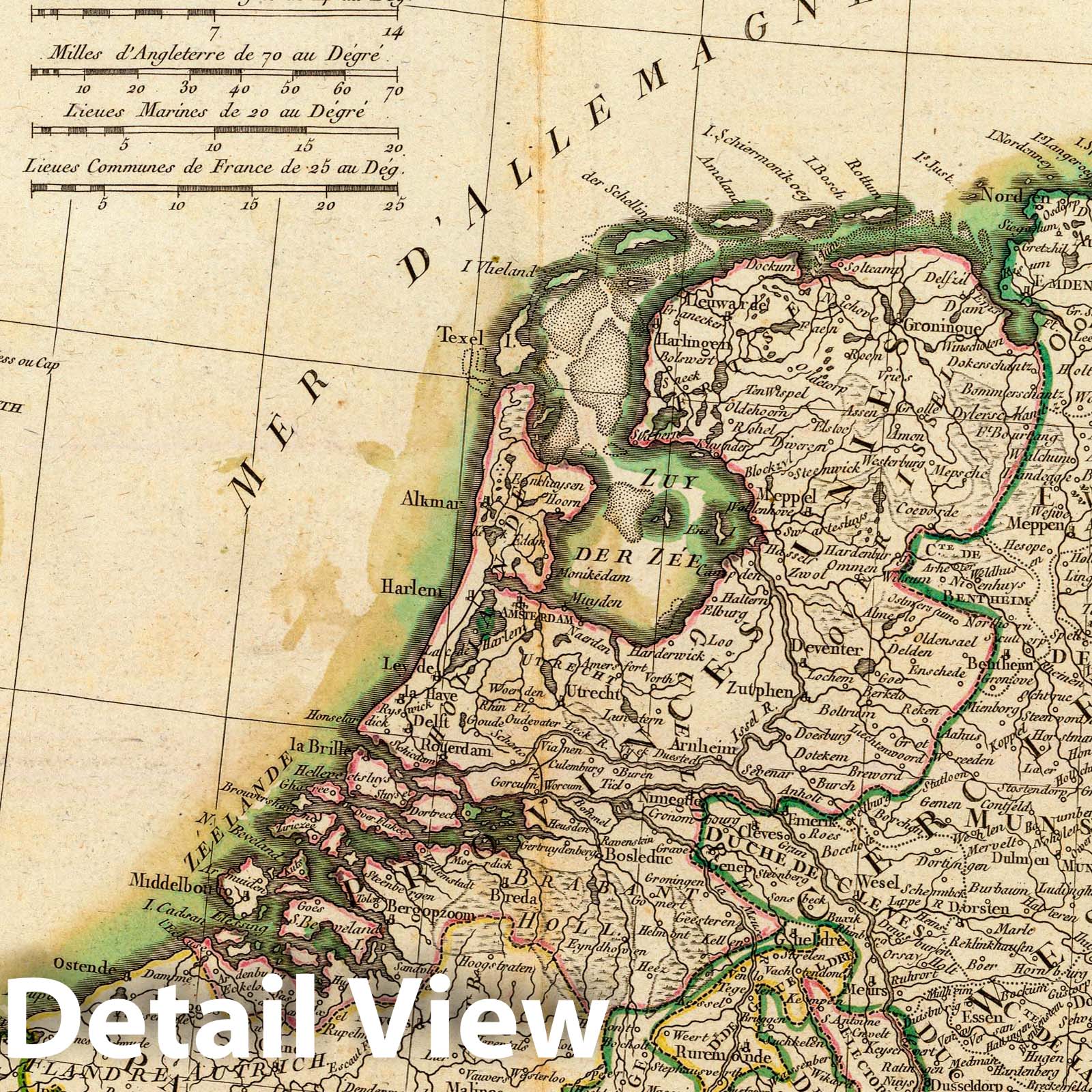 Germany and Benelux - Plate No. 1, 1780 - Historical Map Print