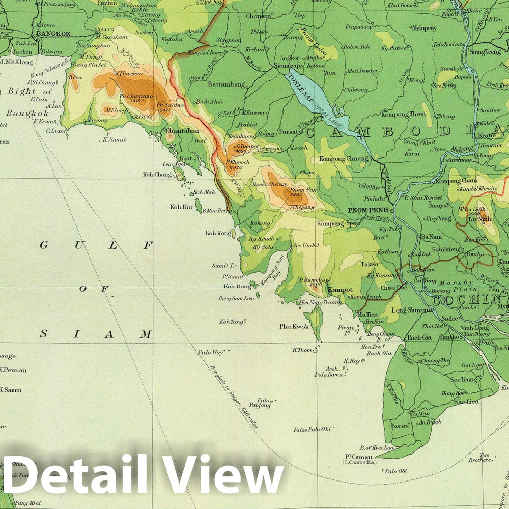 Historic Map : 1922 Farther India. - Vintage Wall Art