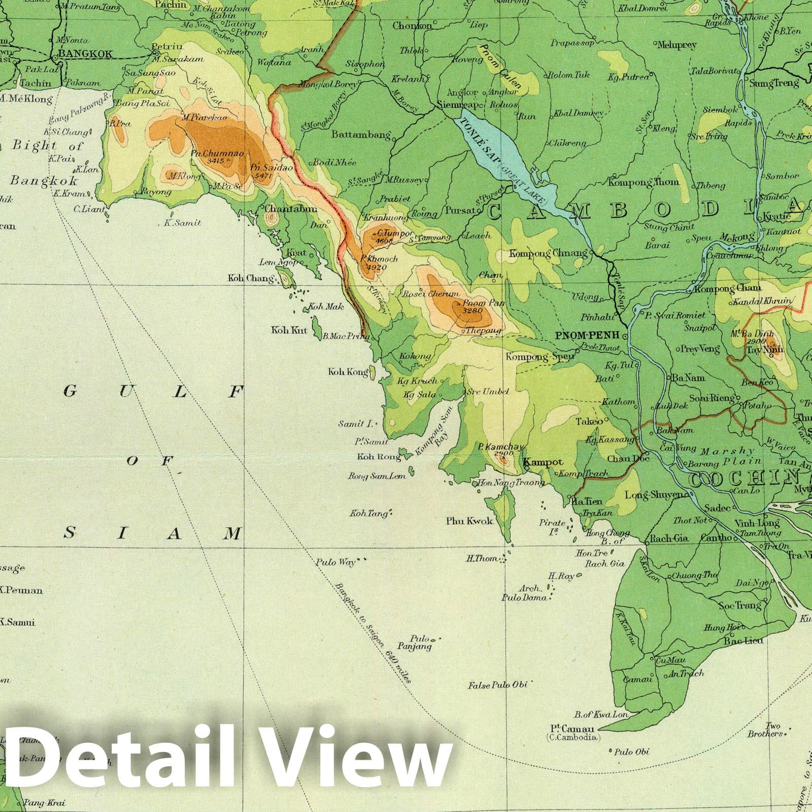 Farther India with Singapore and Andaman and Nicobar Islands - 1922 Survey Map Print