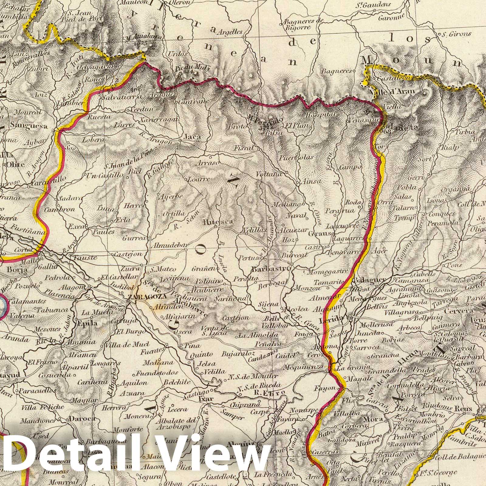 Northeastern Spain - Geologic Map, 1831 - Historical Map Print