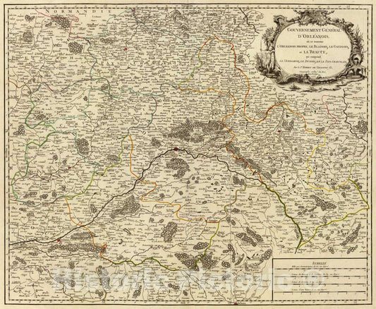 Historic Map : 1753 Orleanois. - Vintage Wall Art