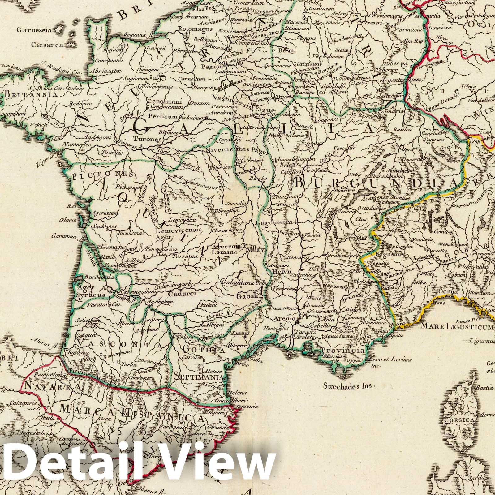 Empire of Charlemagne - Postal Map, 1752 - Historical Map Print