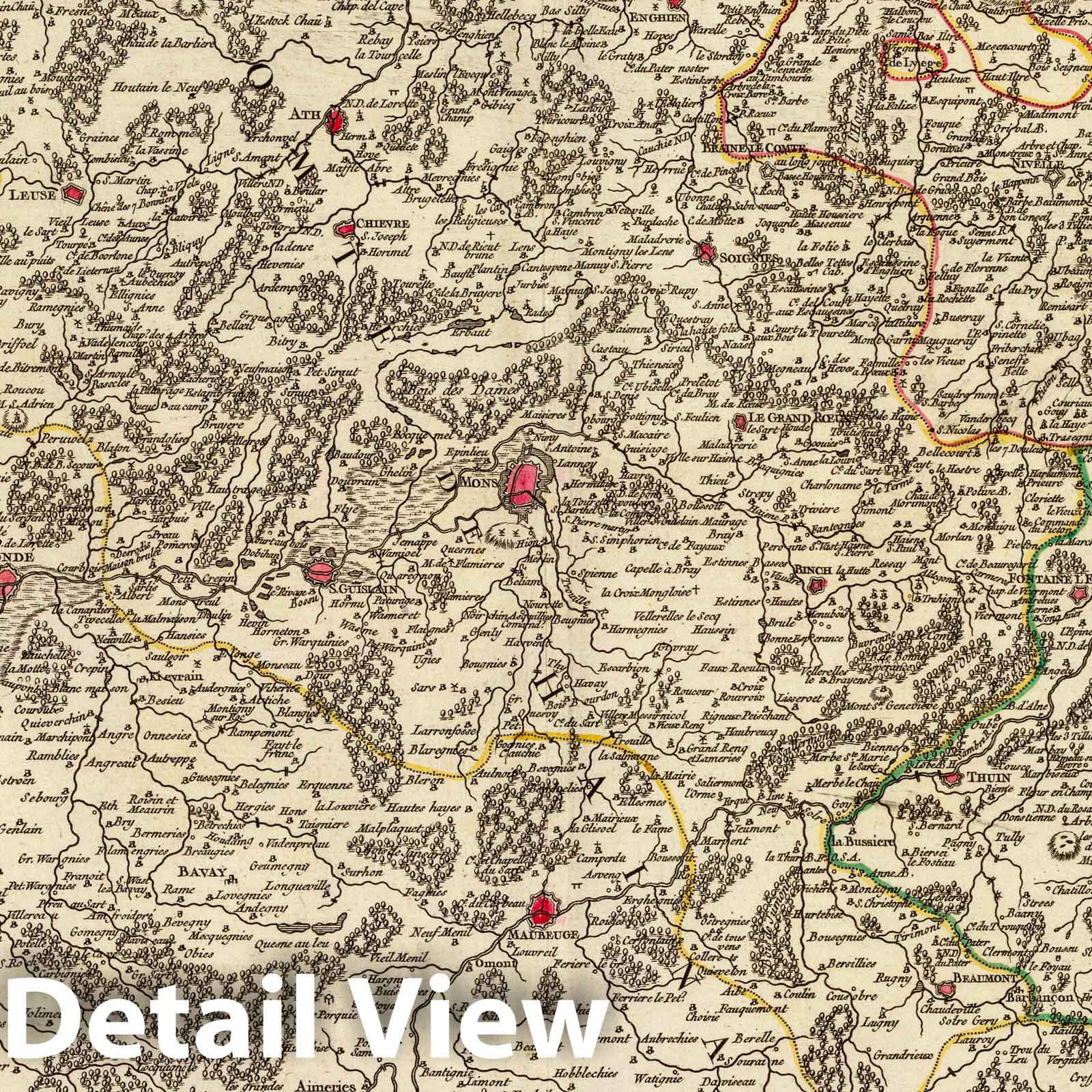 Hainaut and Cambresis with Adjoining Regions - 1754 Postal Map Print