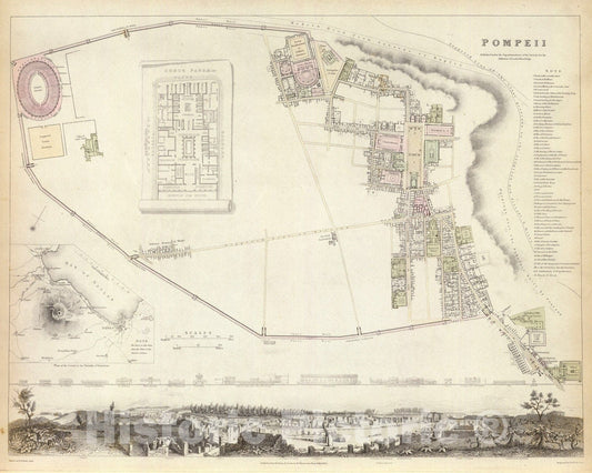 Historic Map : 1832 Pompeii. - Vintage Wall Art