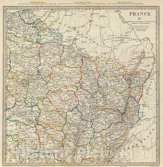 Historic Map : France, 1830 France II. , Vintage Wall Art