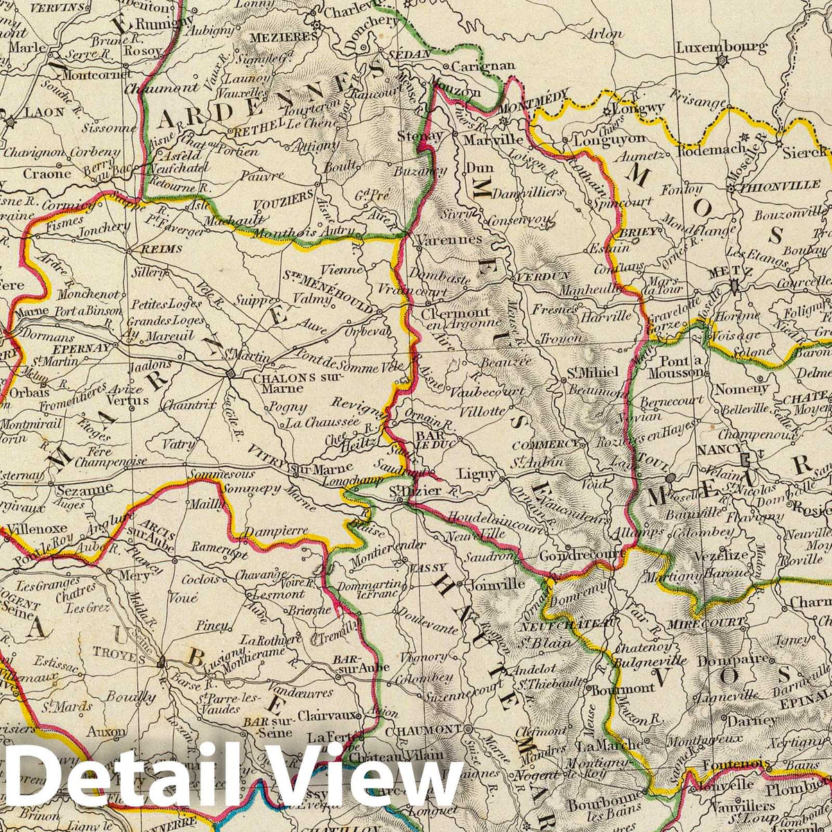 Northeastern France - Geologic Map, 1830 - Historical Map Reproduction