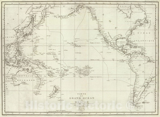 Historic Map : Chart Atlas - 1797 Mer du Sud. - Vintage Wall Art