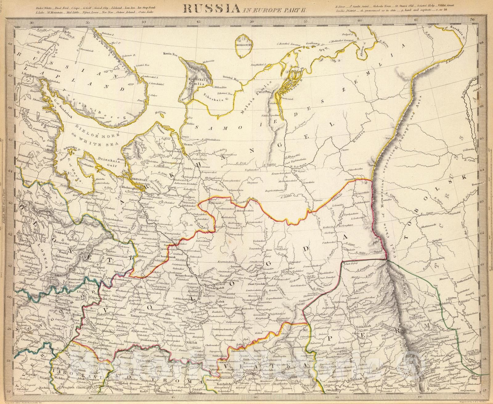 Historic Map : 1835 Russia in Europe. Part II. - Vintage Wall Art