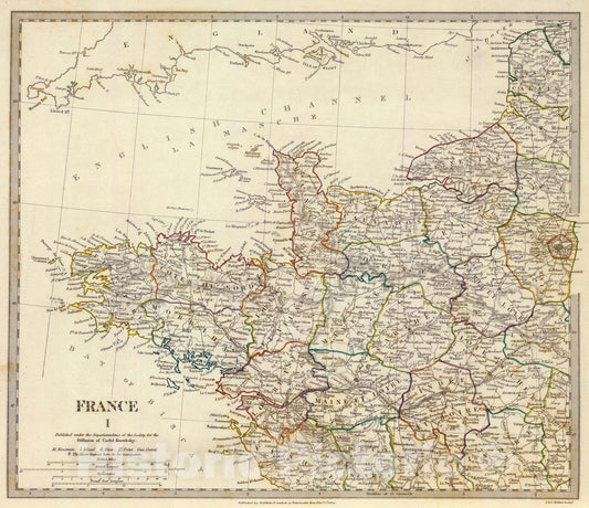 Historic Wall Map : 1830 France I. - Vintage Wall Art