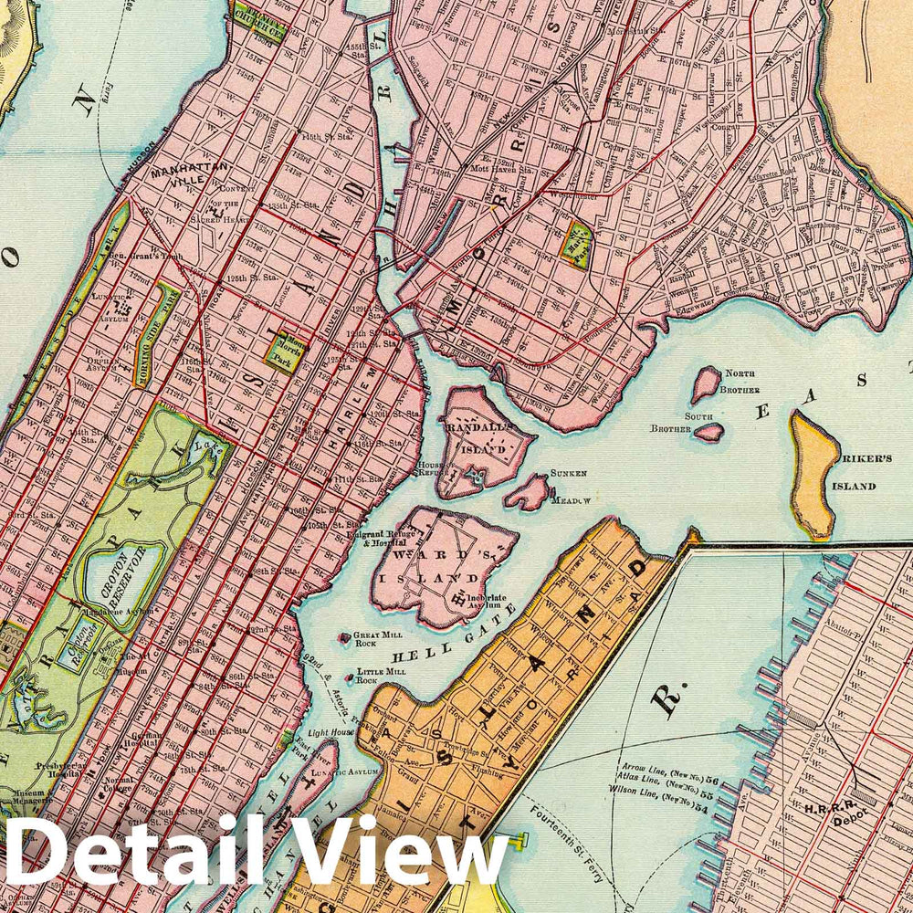 Historic Map : 1897 New York City. - Vintage Wall Art