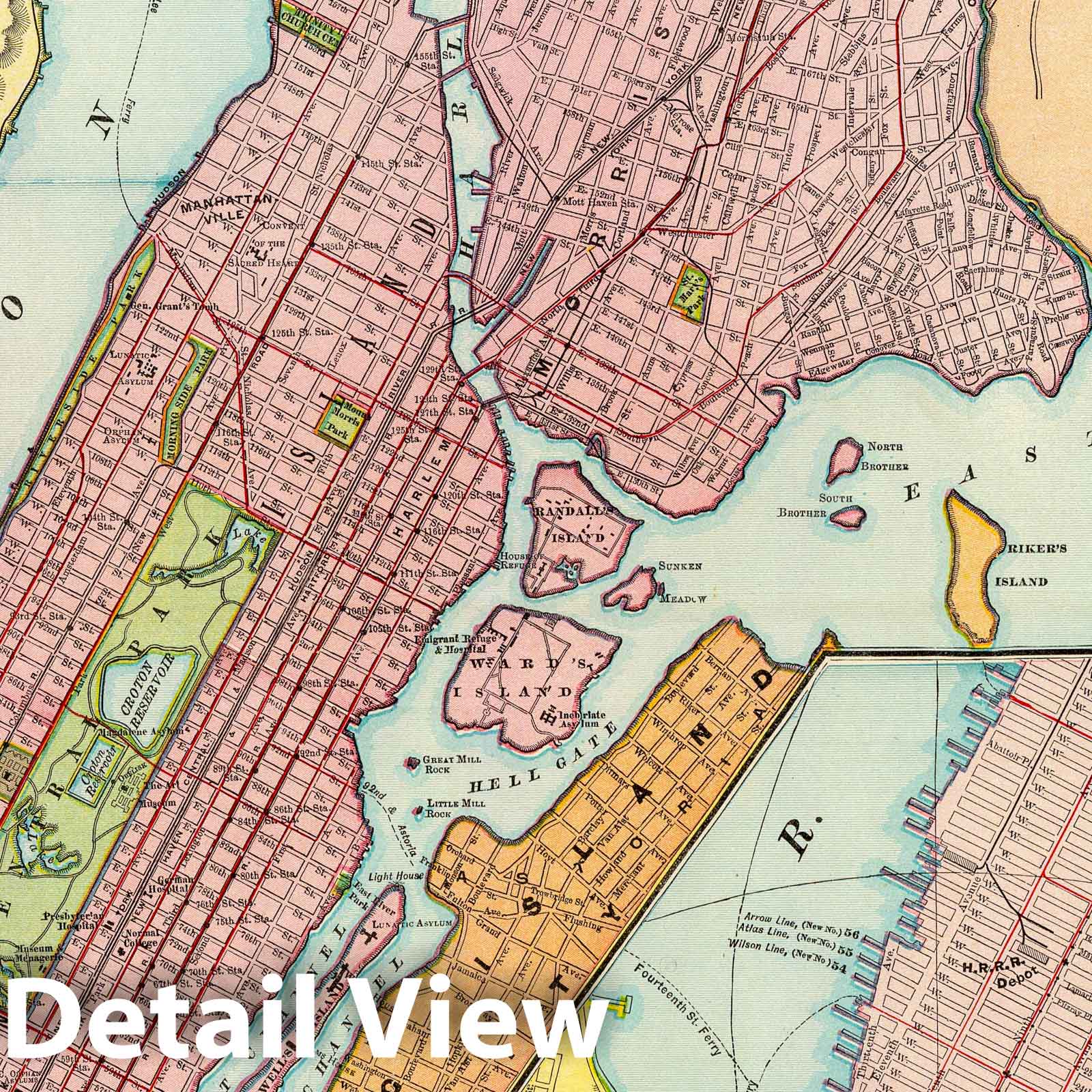 New York City 1897 Historical Map Print