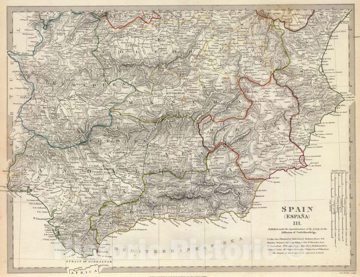 Historic Map : 1831 Spain. Espana III. - Vintage Wall Art