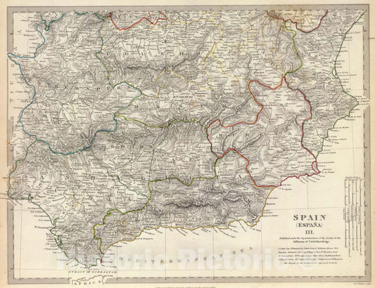 Historic Map : 1831 Spain. Espana III. - Vintage Wall Art
