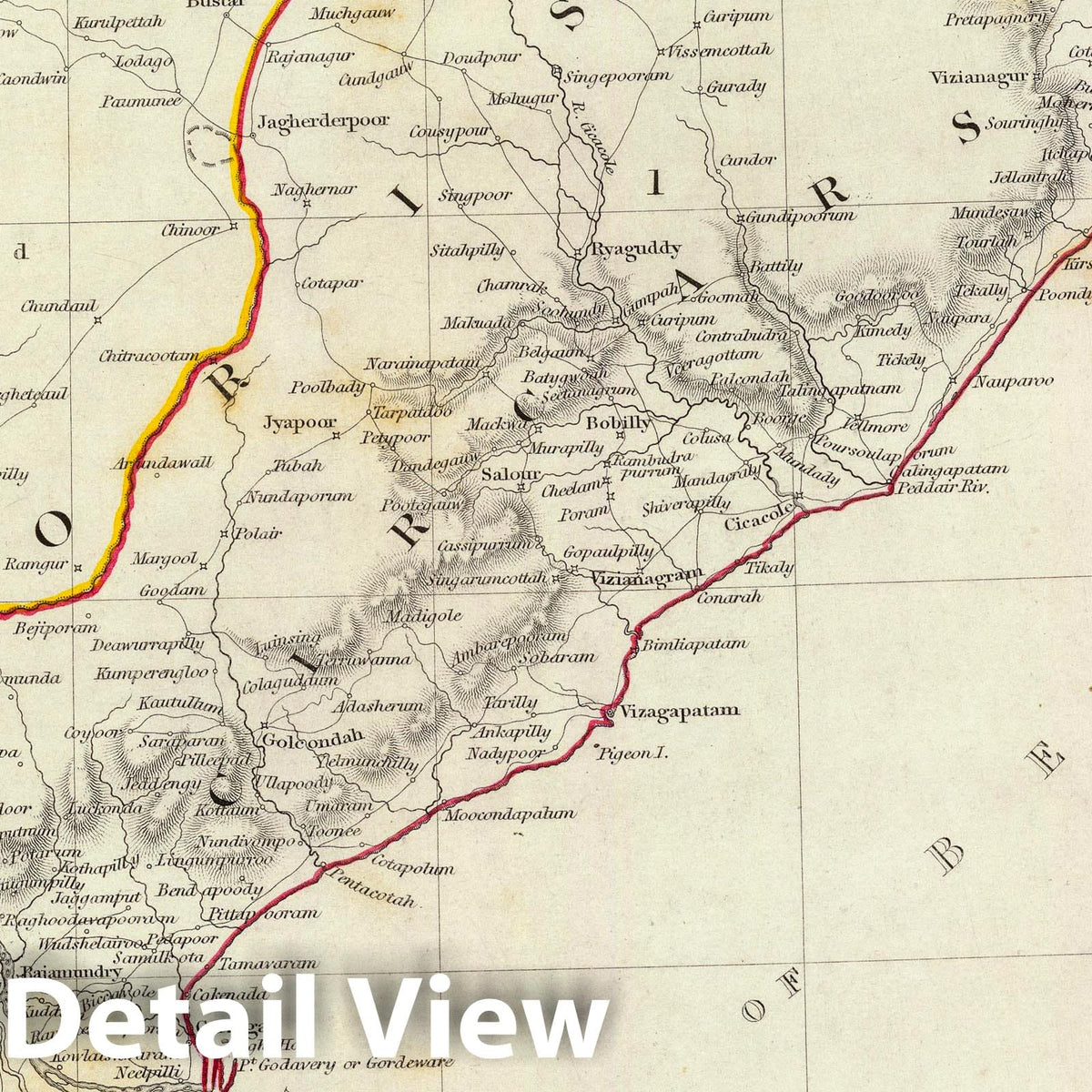 Orissa (India) - Geologic Map, 1832 - Historical Map Print