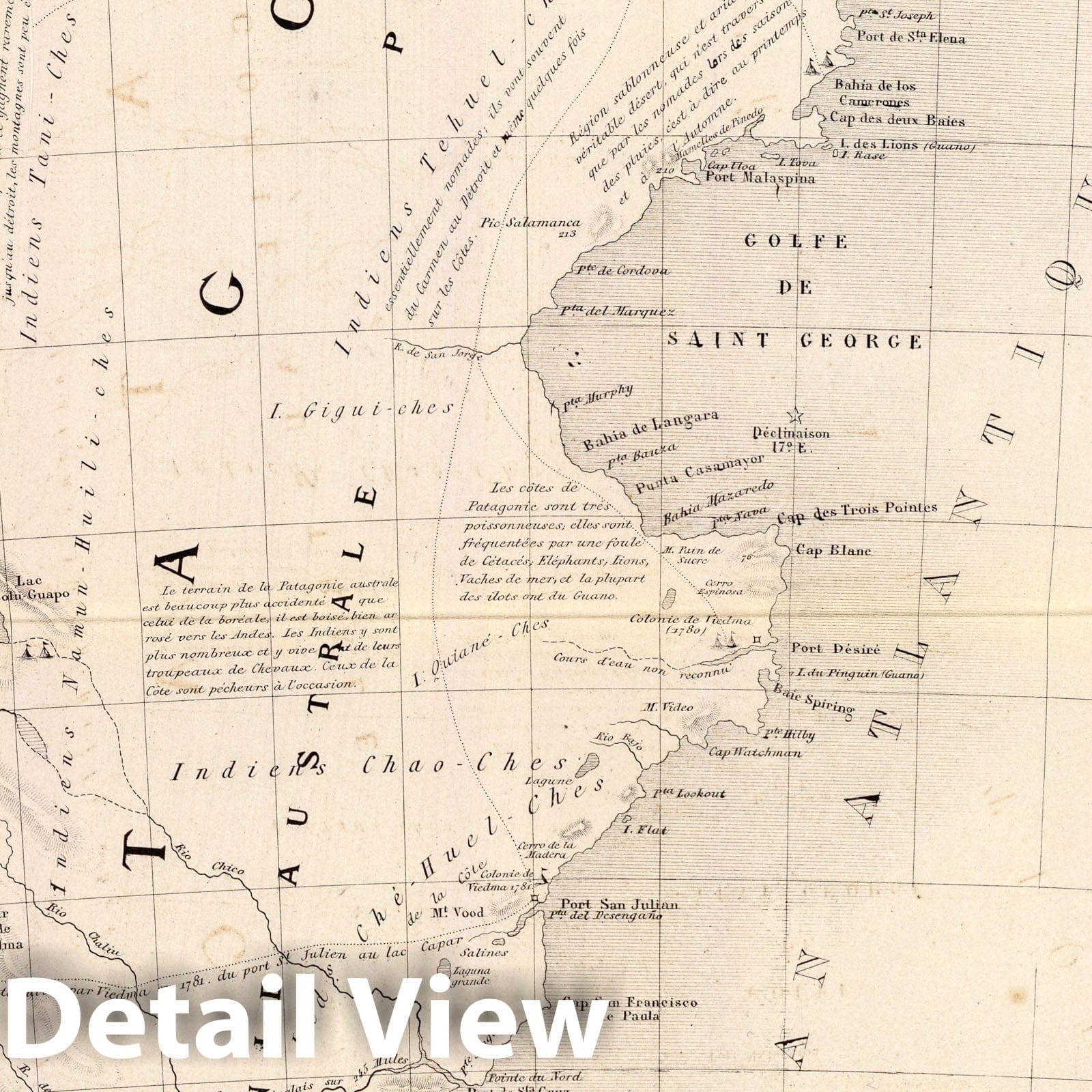 Patagonia, Tierra del Fuego, Falkland Islands 1873 Map Print
