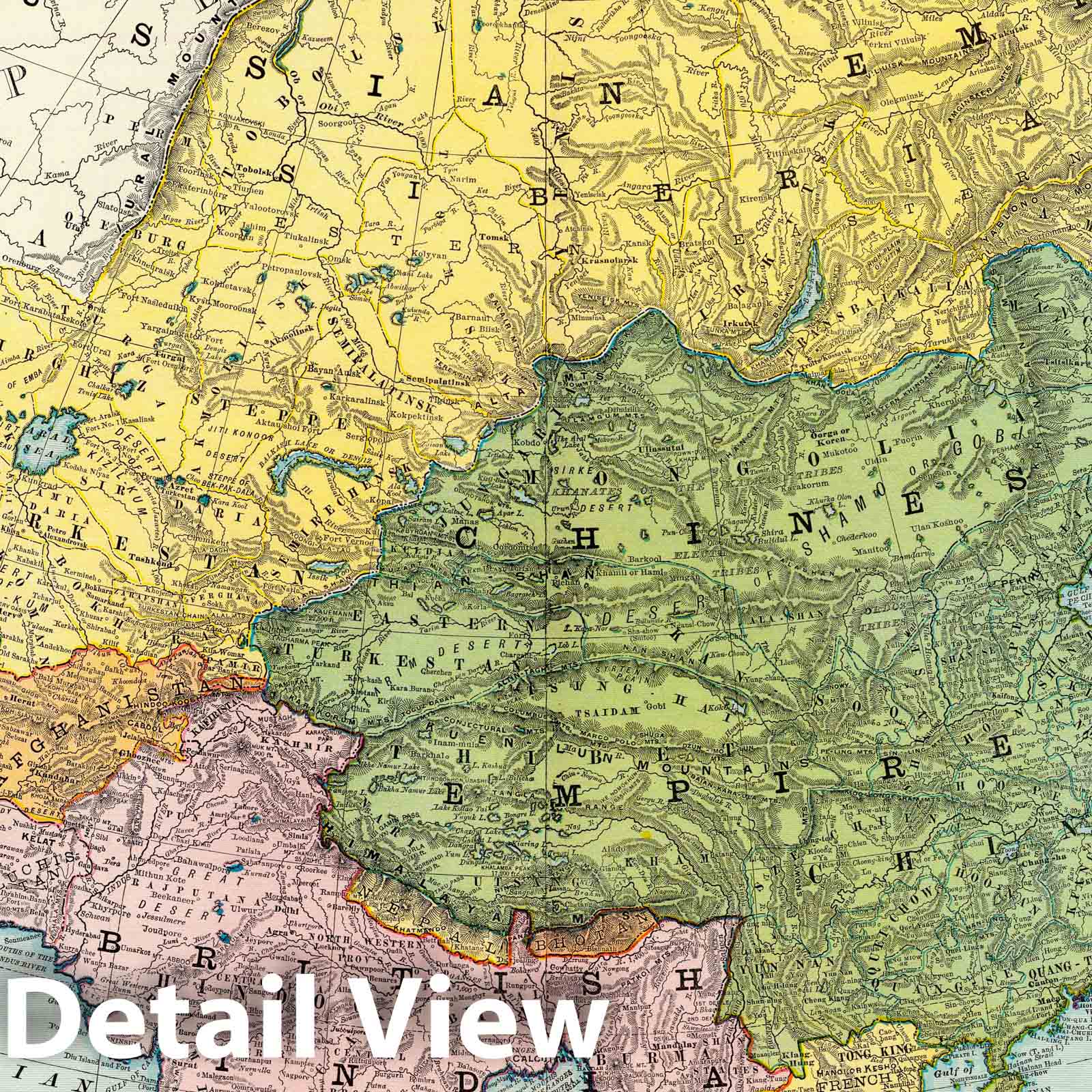 Asia, 1897 - Rand McNally & Company Historical Map Print