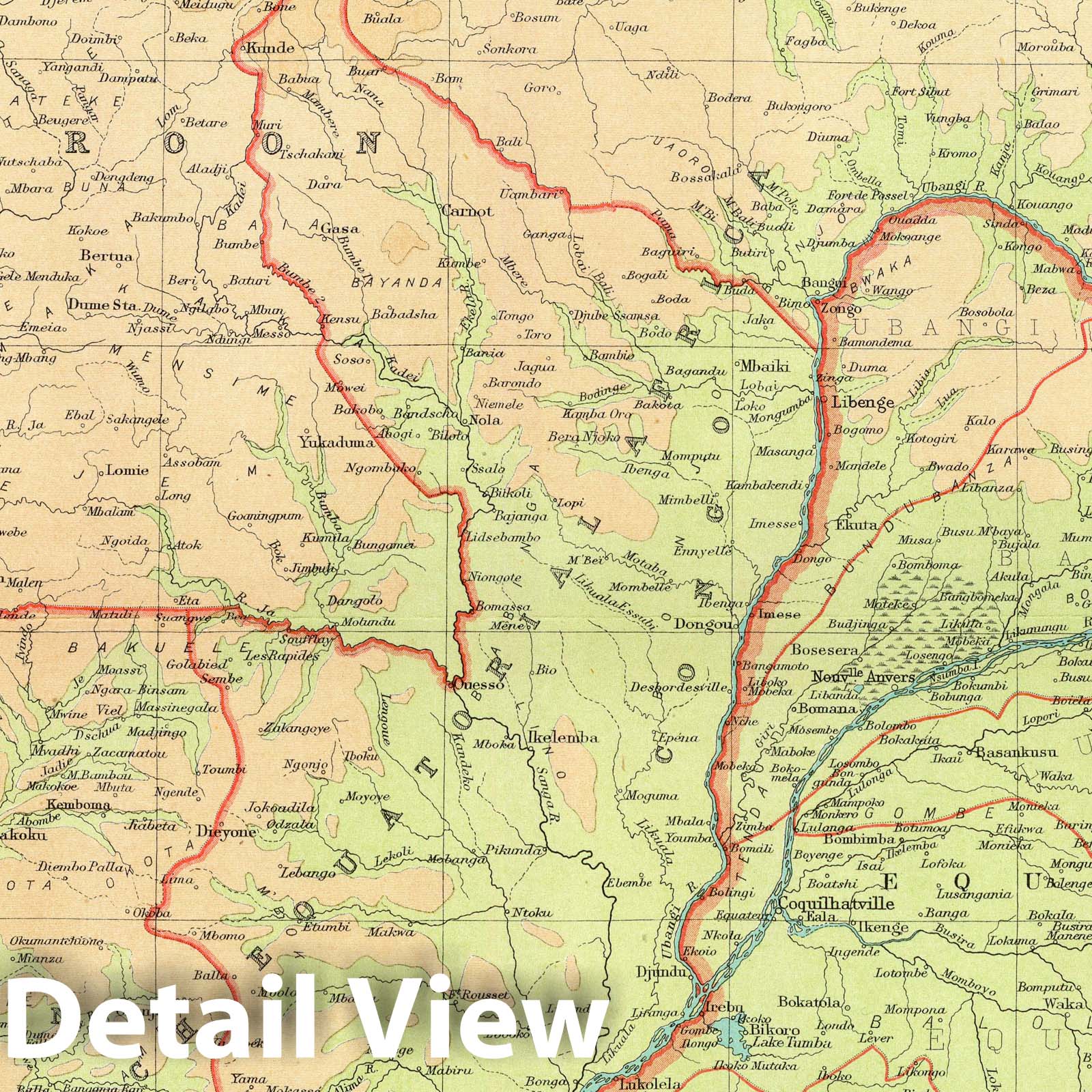 Central Africa - Western Section, 1922 - Historical Map Print