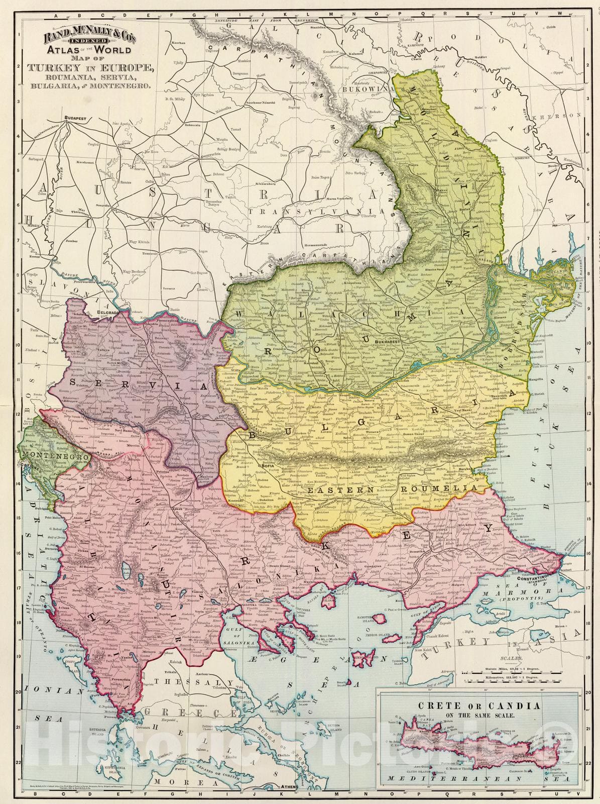 Historic Wall Map : 1897 Turkey In Europe. - Vintage Wall Art