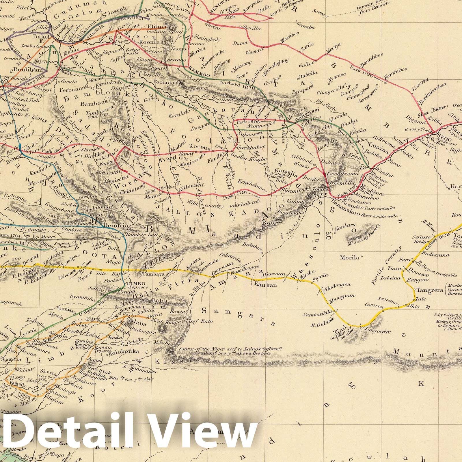 West Africa - Geologic Map, 1839 - Historical Map Print