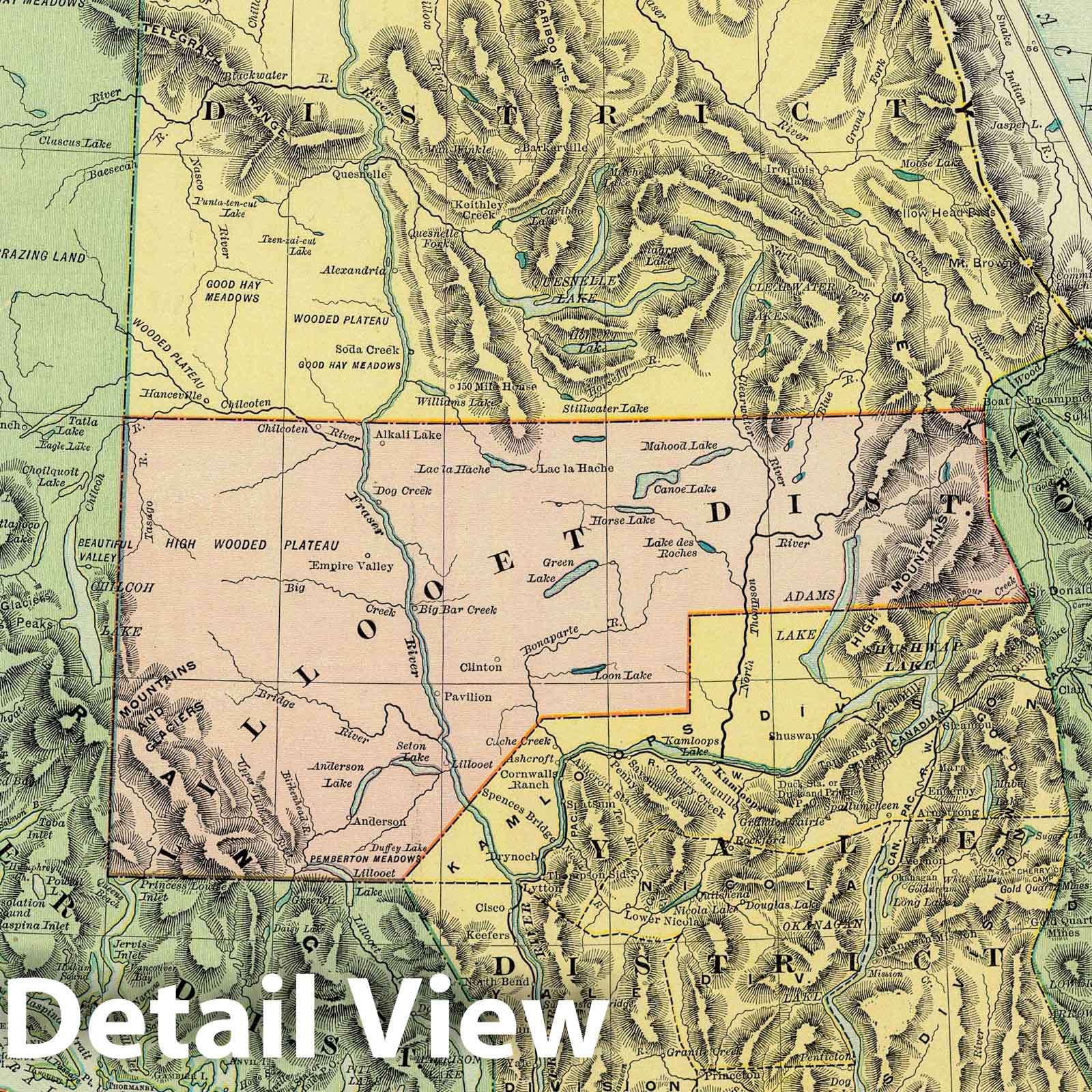 British Columbia 1897 Historical Map Print