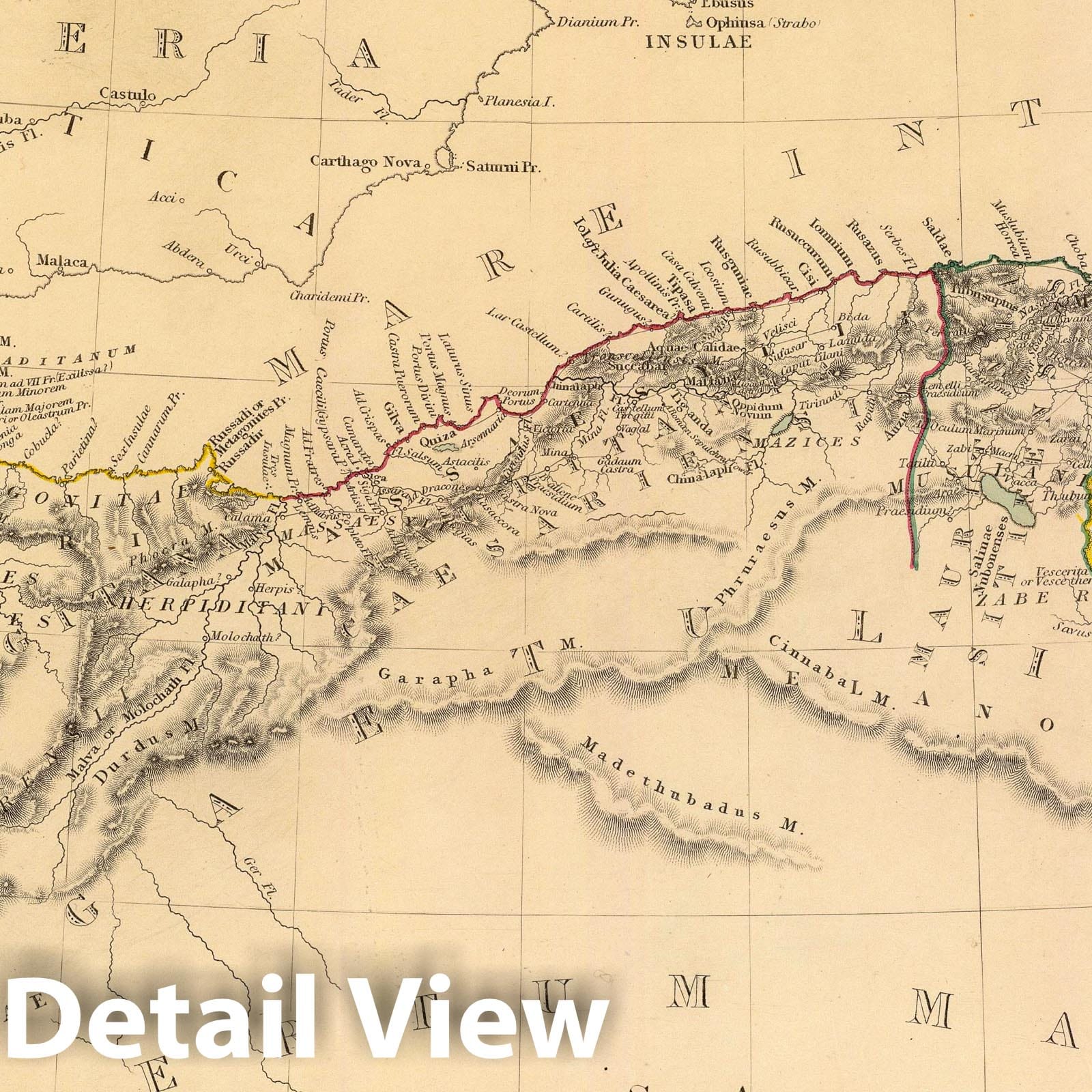 Ancient North Africa - Geologic Map, 1840 - Historical Map Print