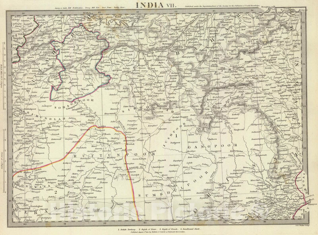 Historic Map : India, 1832 India VII. , Vintage Wall Art