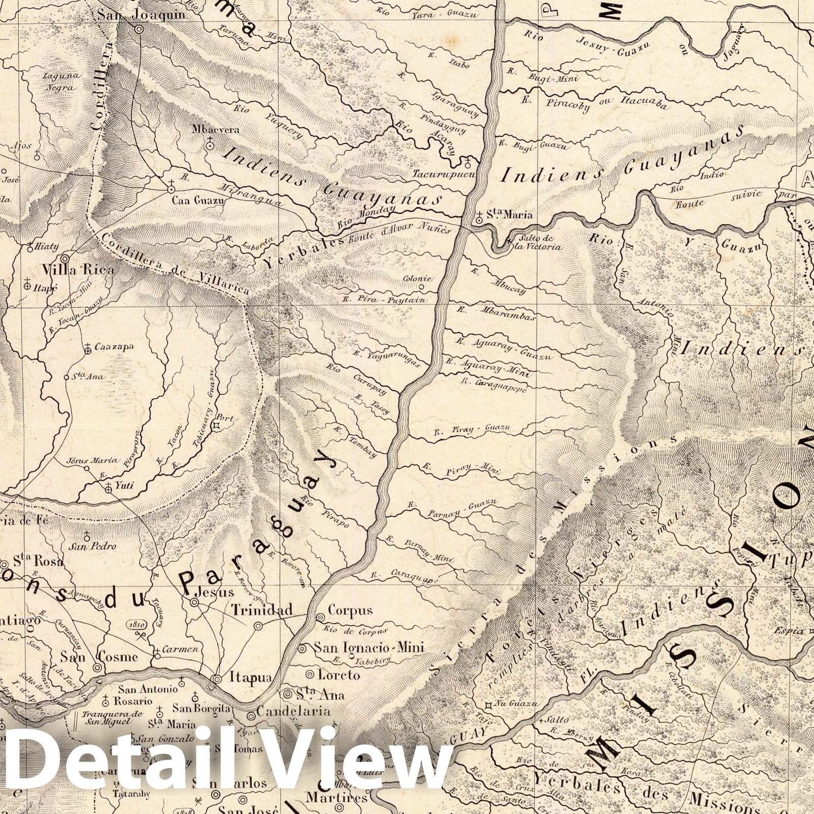 Parana and Uruguay - Jesuit Missions, 1873 - Historical Map Print