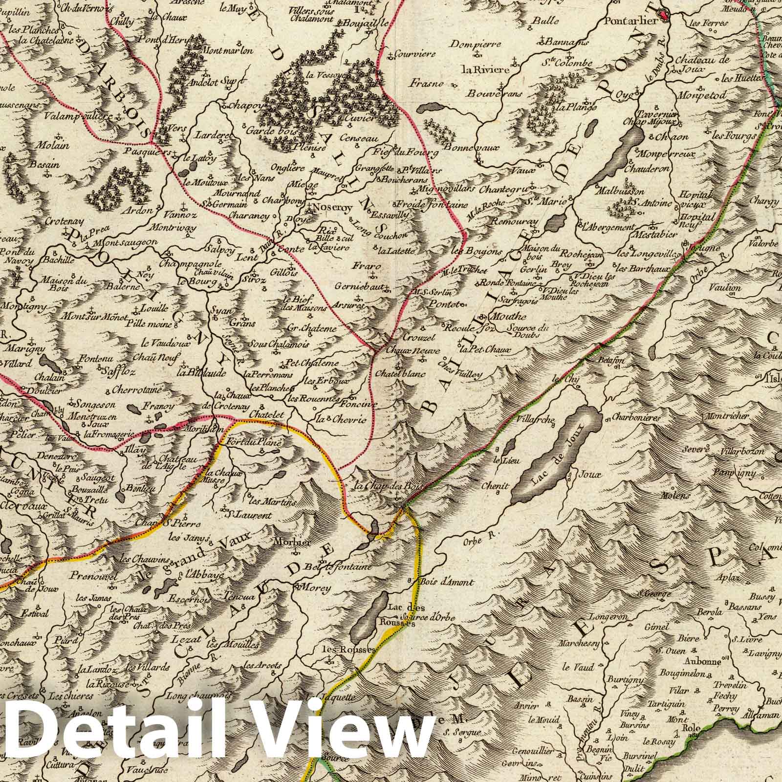 Bourgogne (Southern), France - Postal Map, 1749