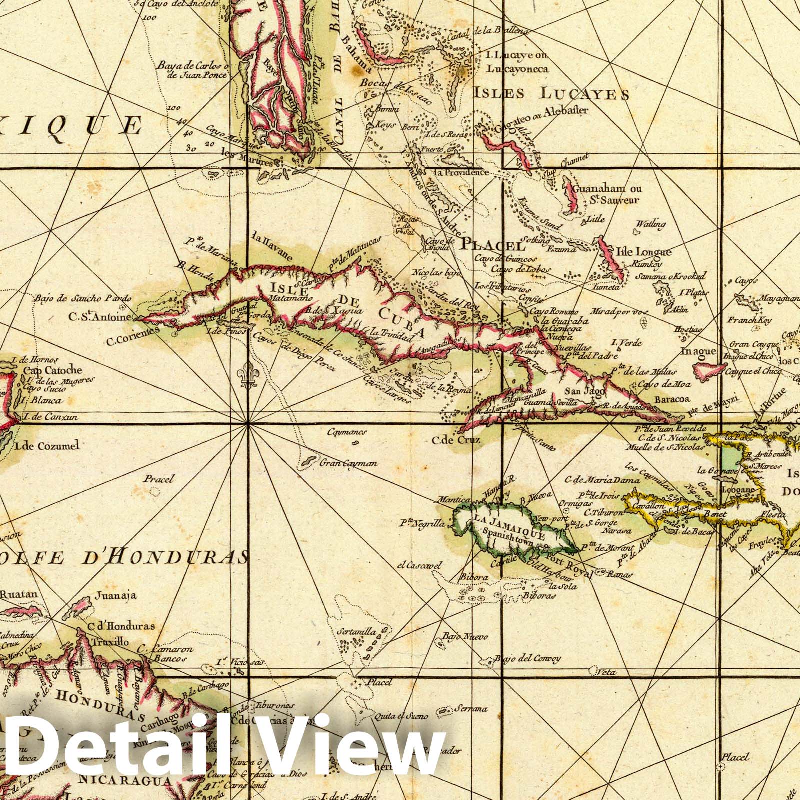 Gulf of Mexico - Boundary Map, 1762 - Historical Nautical Chart Print