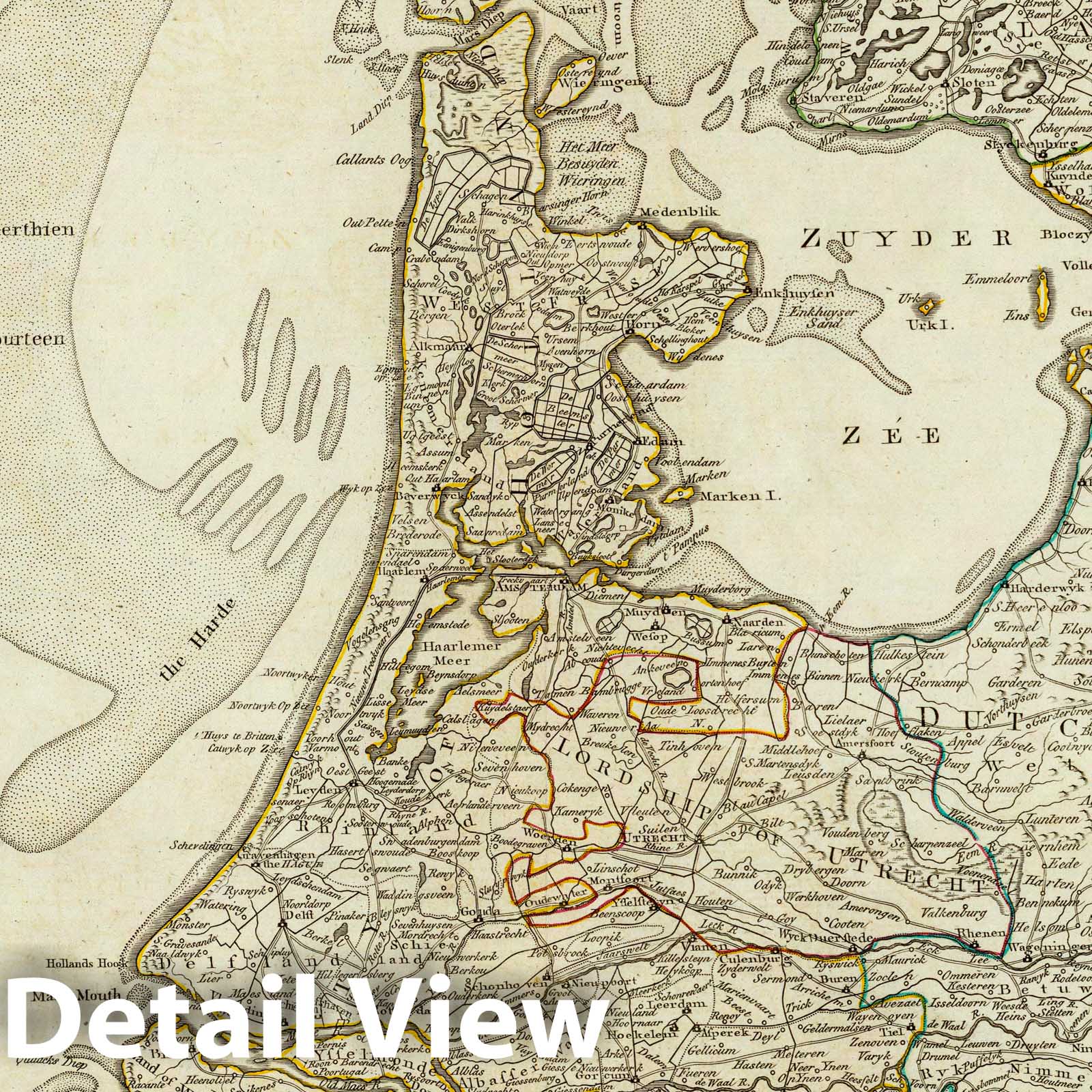 The Seven United Provinces of the Netherlands - Road Map, 1788 - Historical Map Print