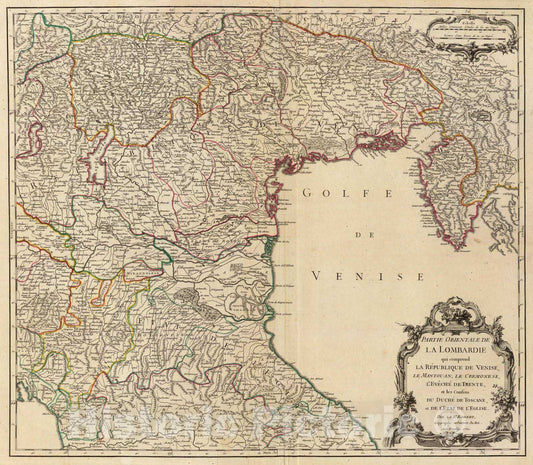 Historic Map : Italy; Slovenia, 1750 Lombardie orientale. , Vintage Wall Art