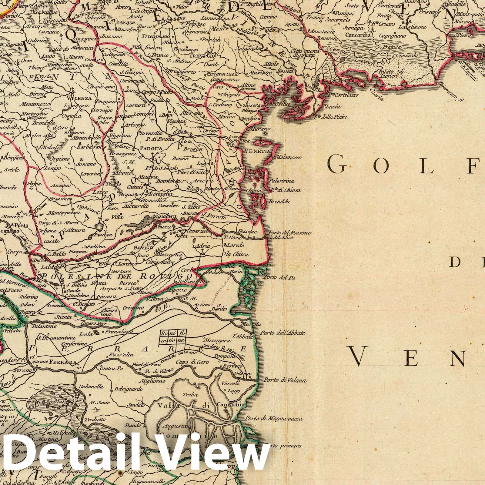 Eastern Lombardy and Venetian Republic - Postal Map, 1750