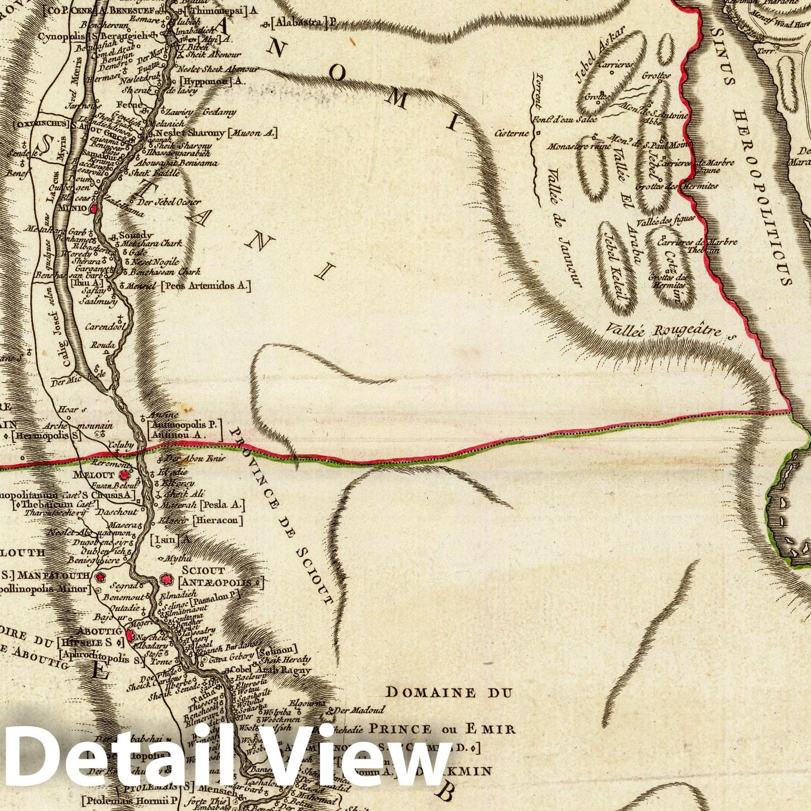 Ancient and Modern Egypt - Postal Map, 1753 - Historical Map Reproduction