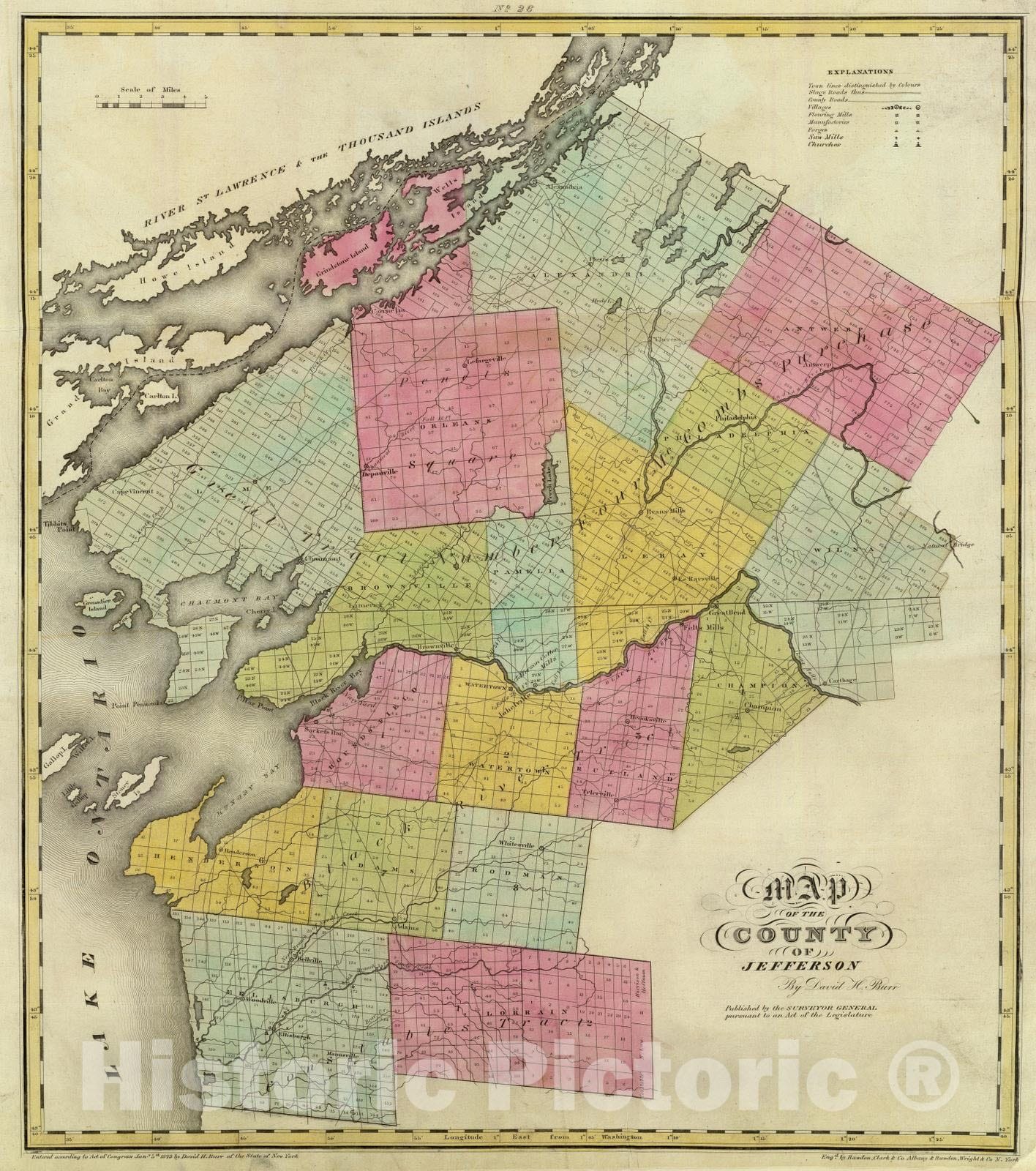 Historic Map : 1829 Jefferson County. - Vintage Wall Art