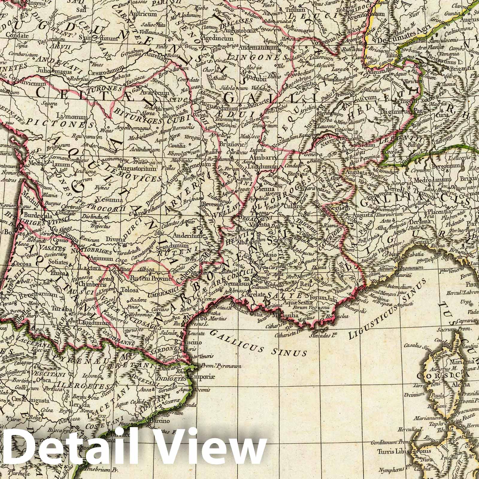 The Roman World, Western Part, 1763 - d'Anville Historical Map Print