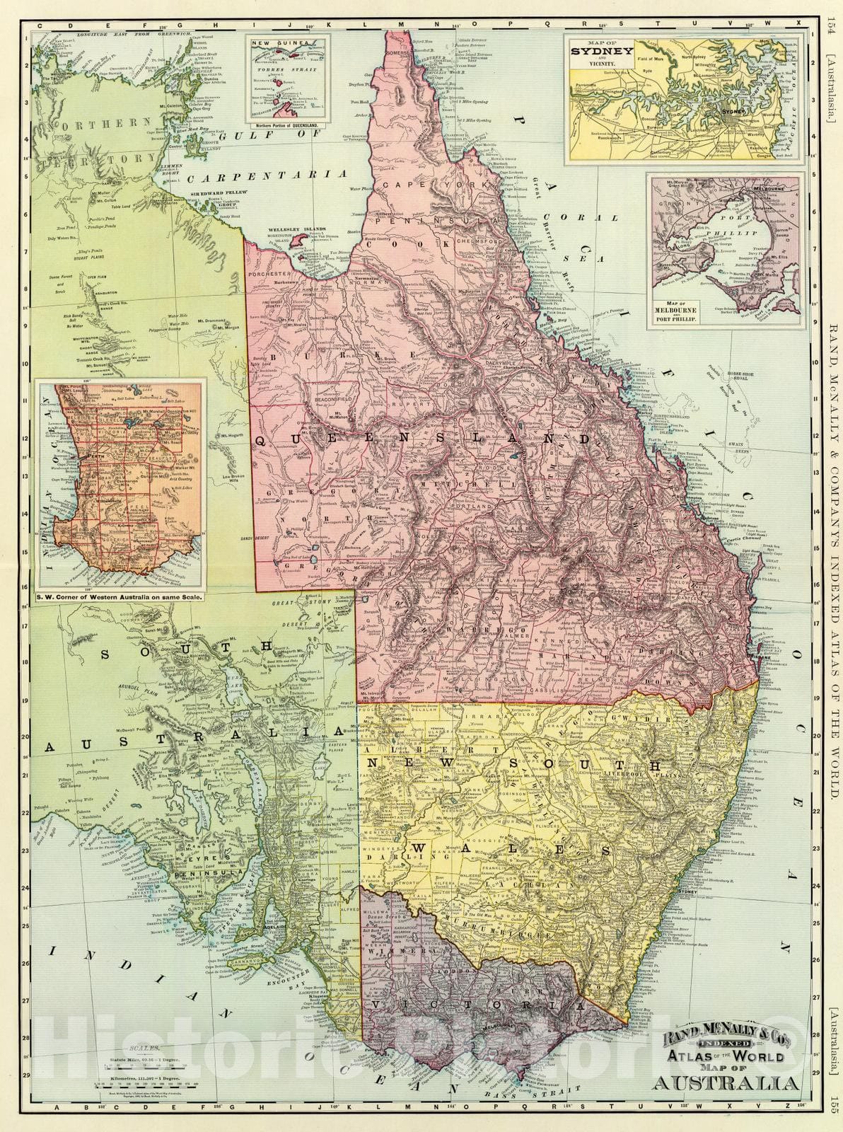 Historic Map : 1897 Australia. - Vintage Wall Art