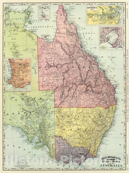 Historic Map : 1897 Australia. - Vintage Wall Art