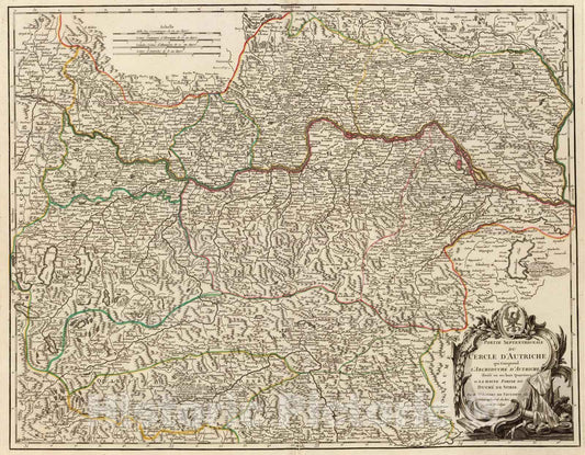 Historic Map : Austria, 1752 Autriche septentrionale. , Vintage Wall Art