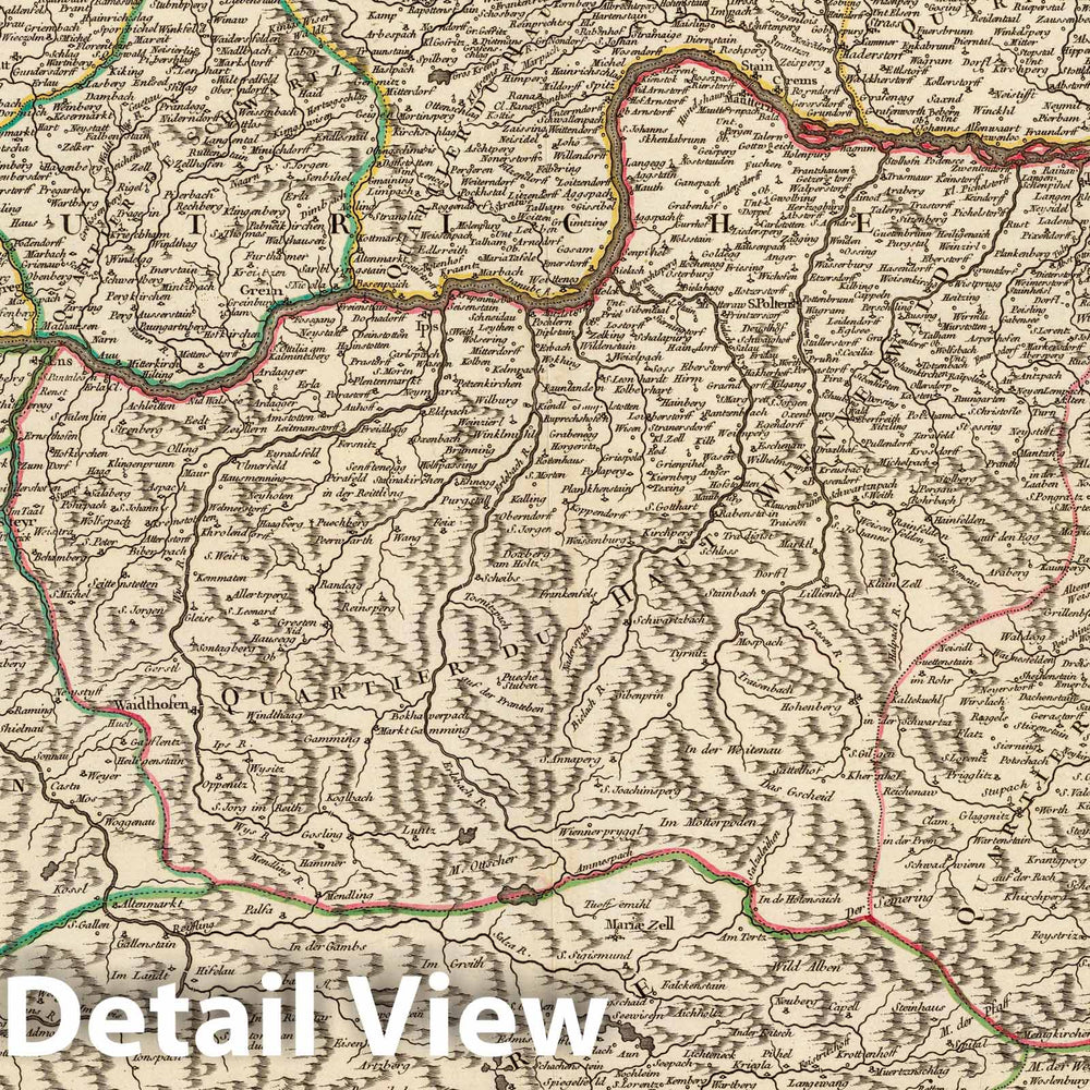 Historic Map : Austria, 1752 Autriche septentrionale. , Vintage Wall Art