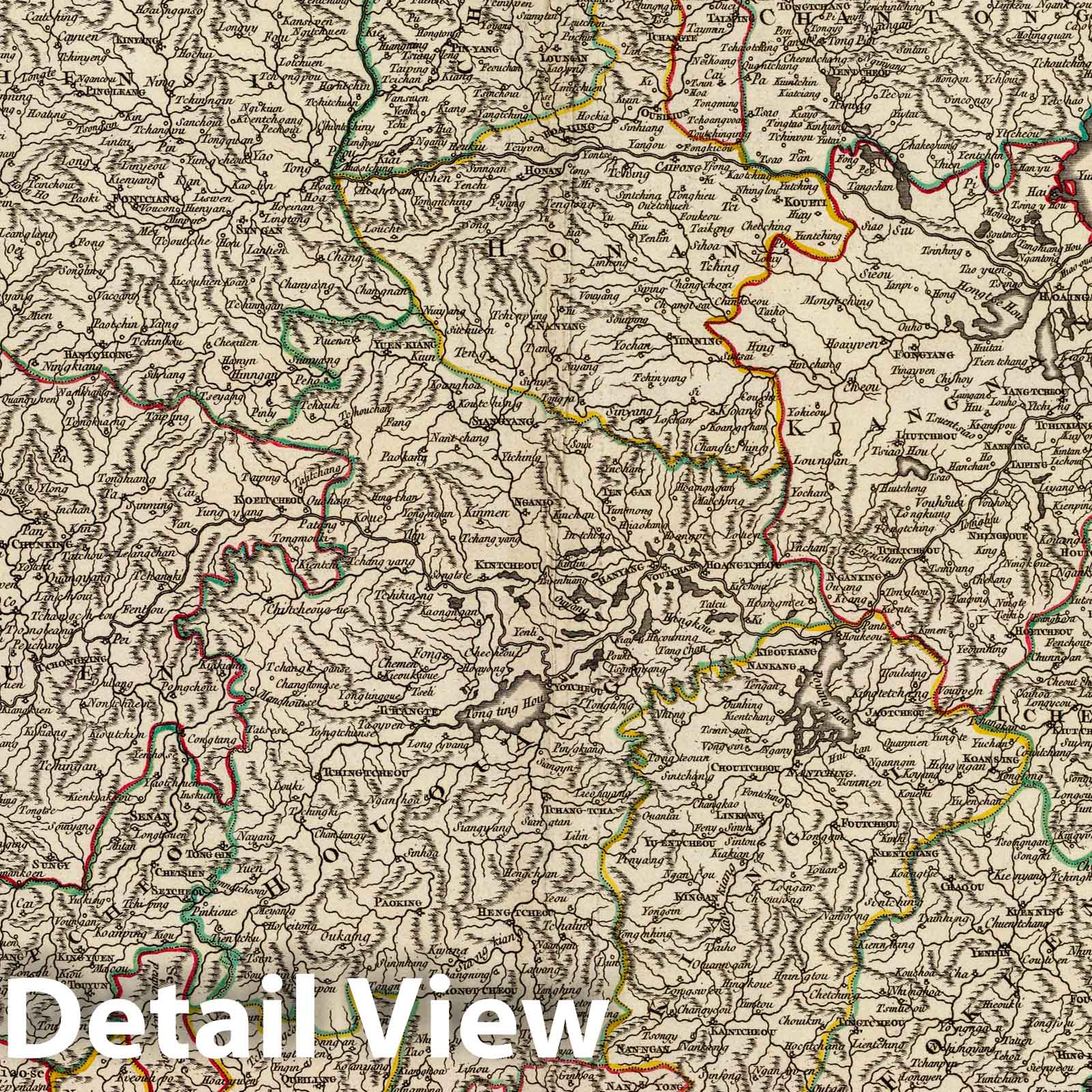 China - Postal Map, 1751 - Vaugondy Historical Map Print