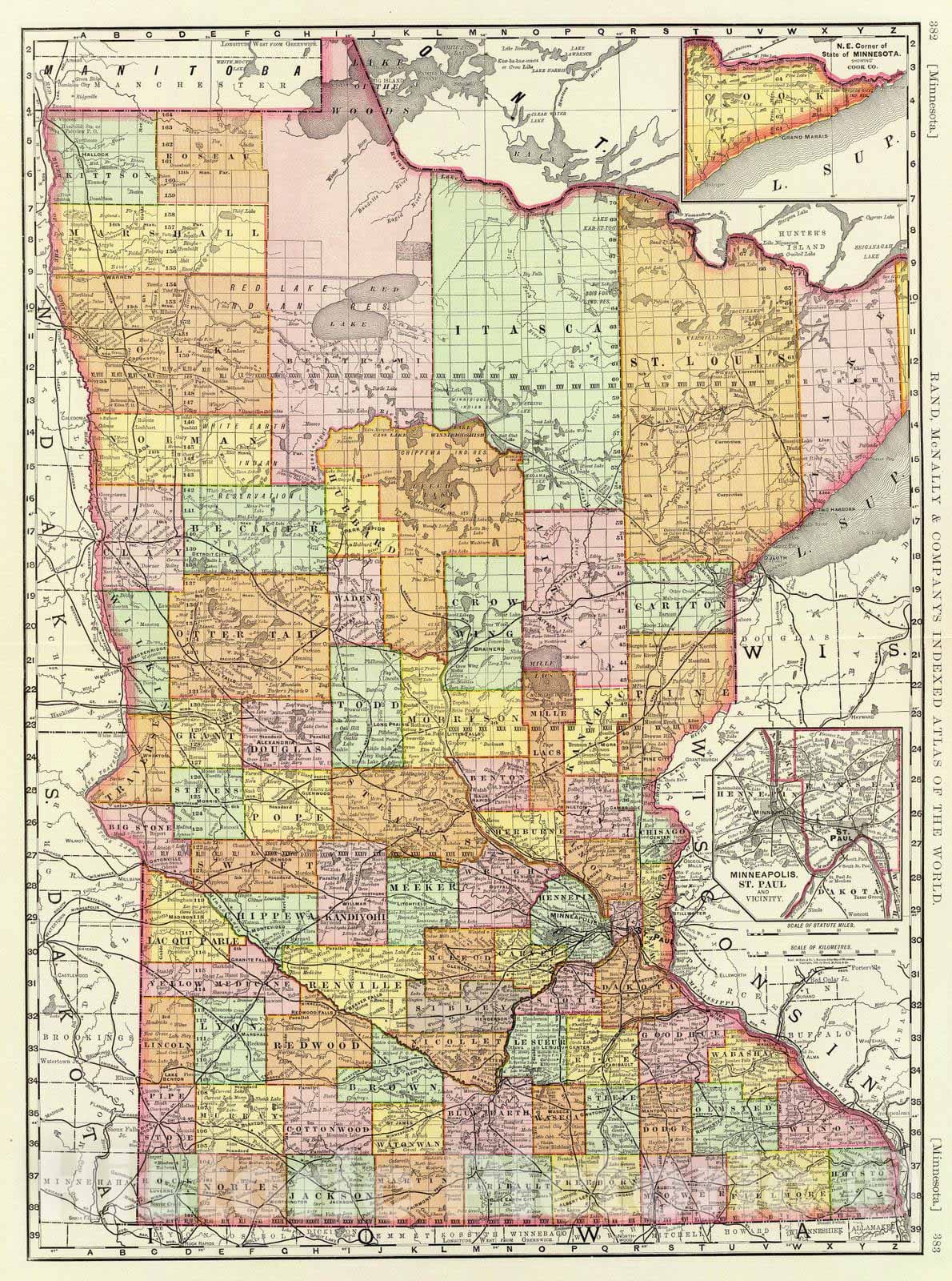 Historic Map : 1897 Minnesota. - Vintage Wall Art