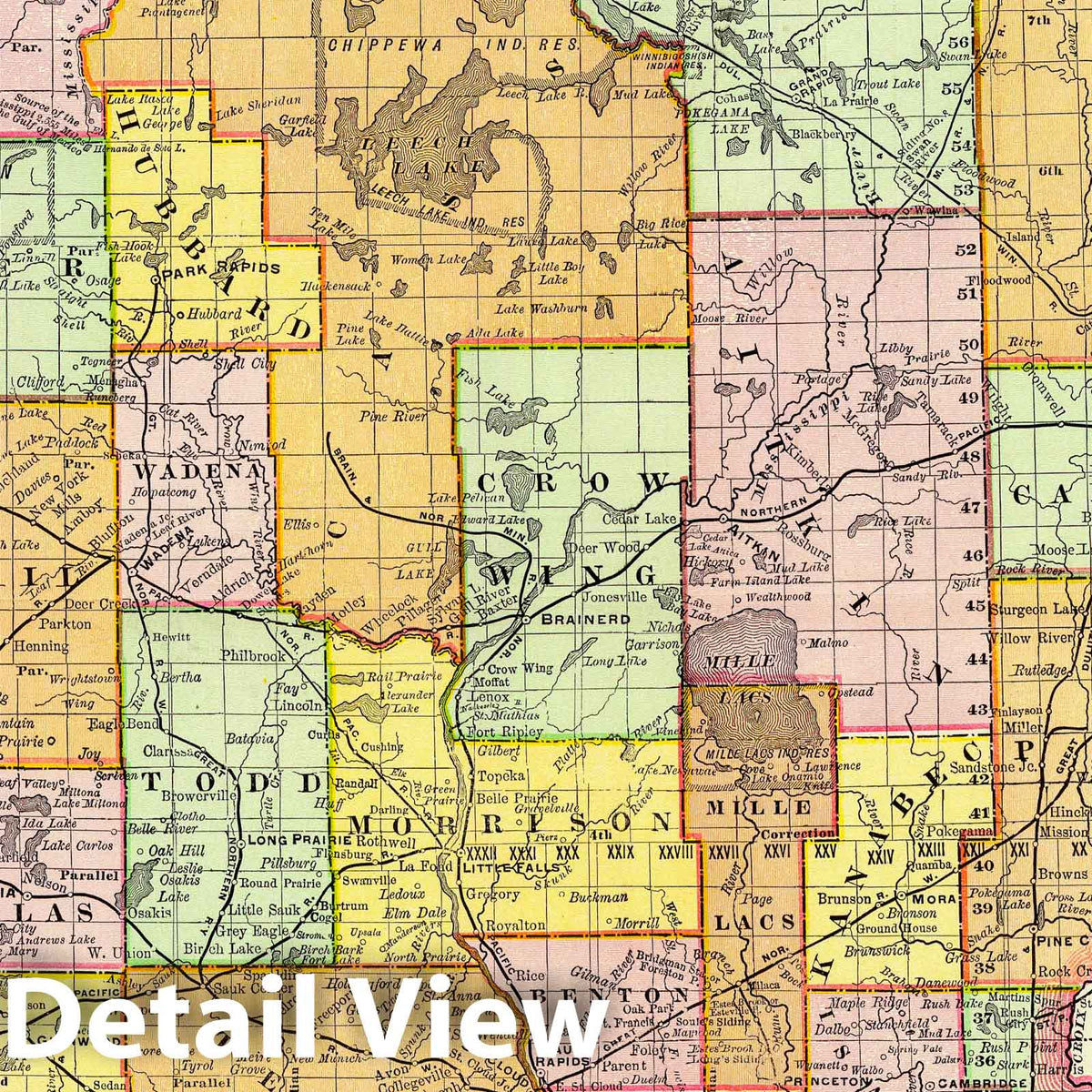 Minnesota, 1897 - Rand McNally & Co. Historical Map Print