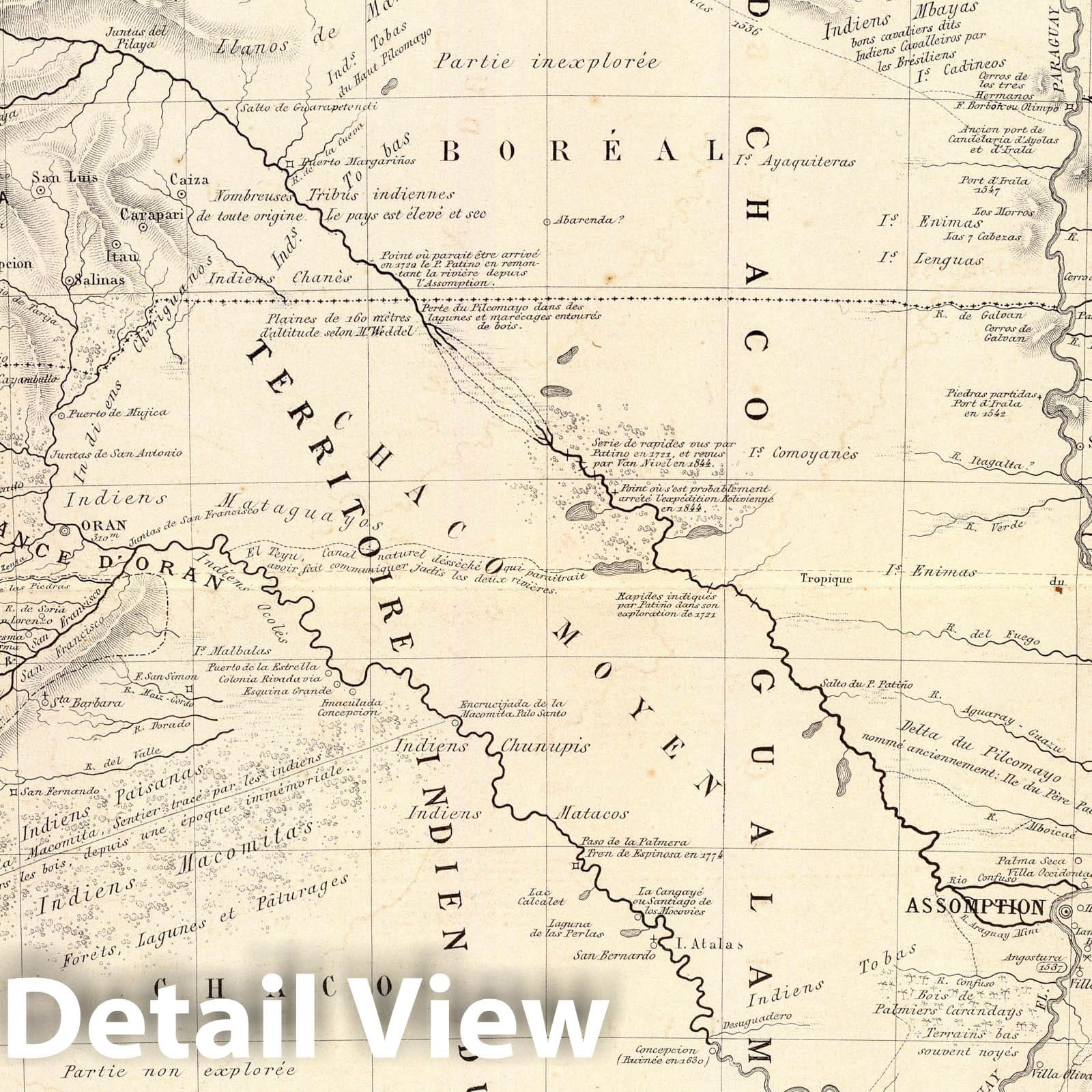 Grand Chaco and Surrounding Regions, Argentina 1873 Historical Map Print