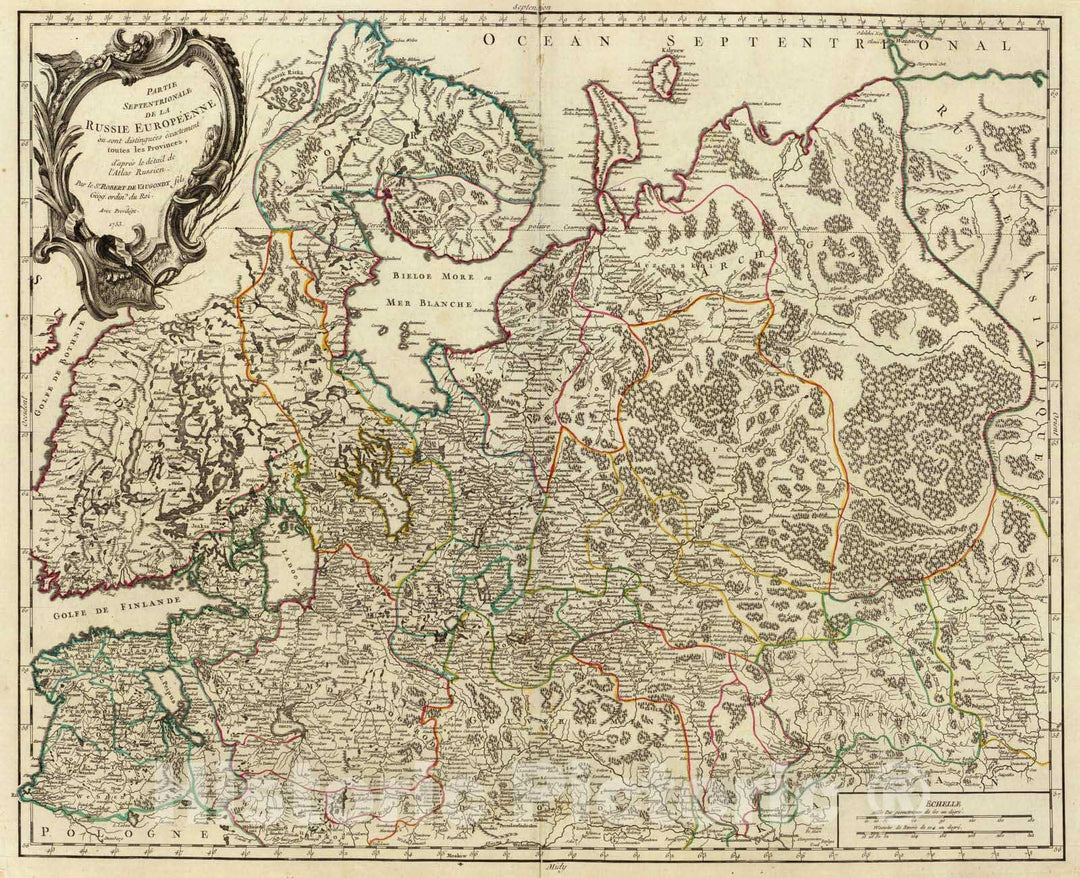 Historic Map : Estonia; Russia, 1753 Russie Europeenne sud. , Vintage Wall Art