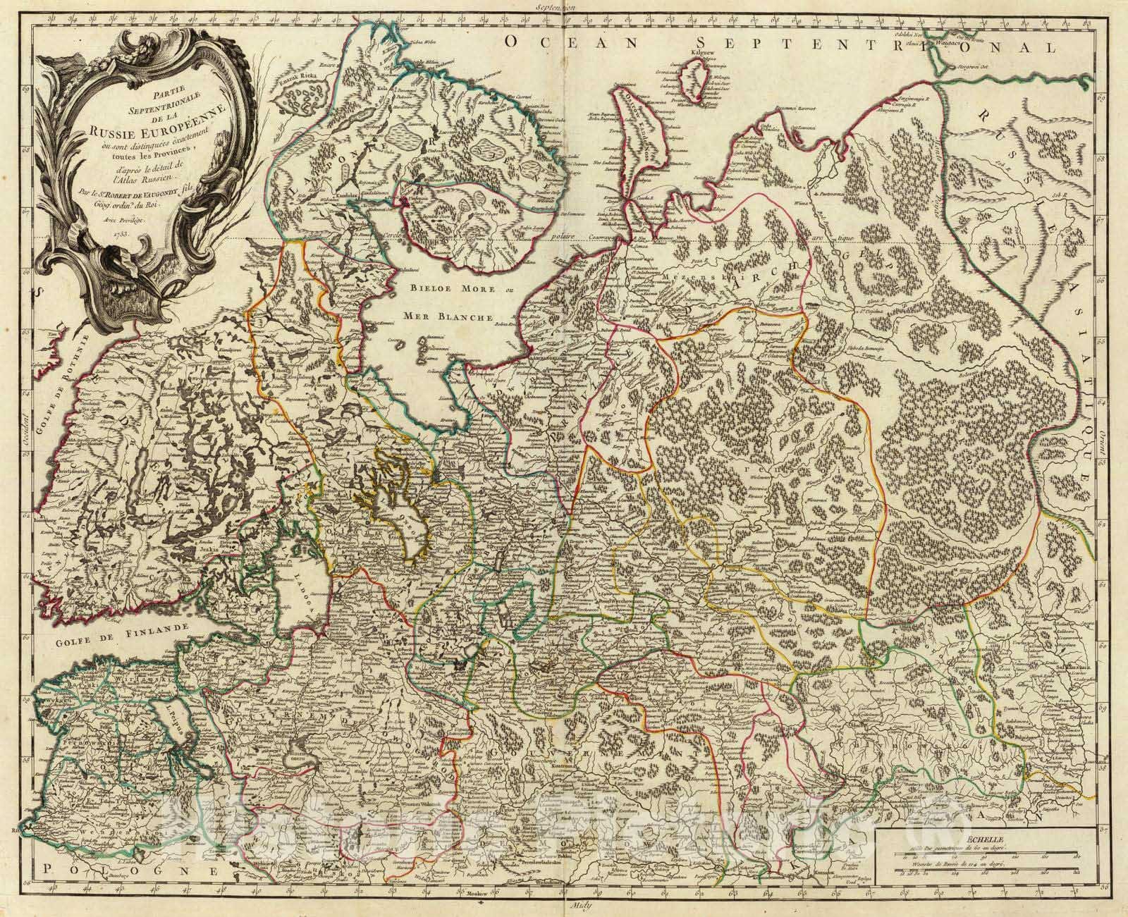 Historic Map : Estonia; Russia, 1753 Russie Europeenne sud. , Vintage Wall Art