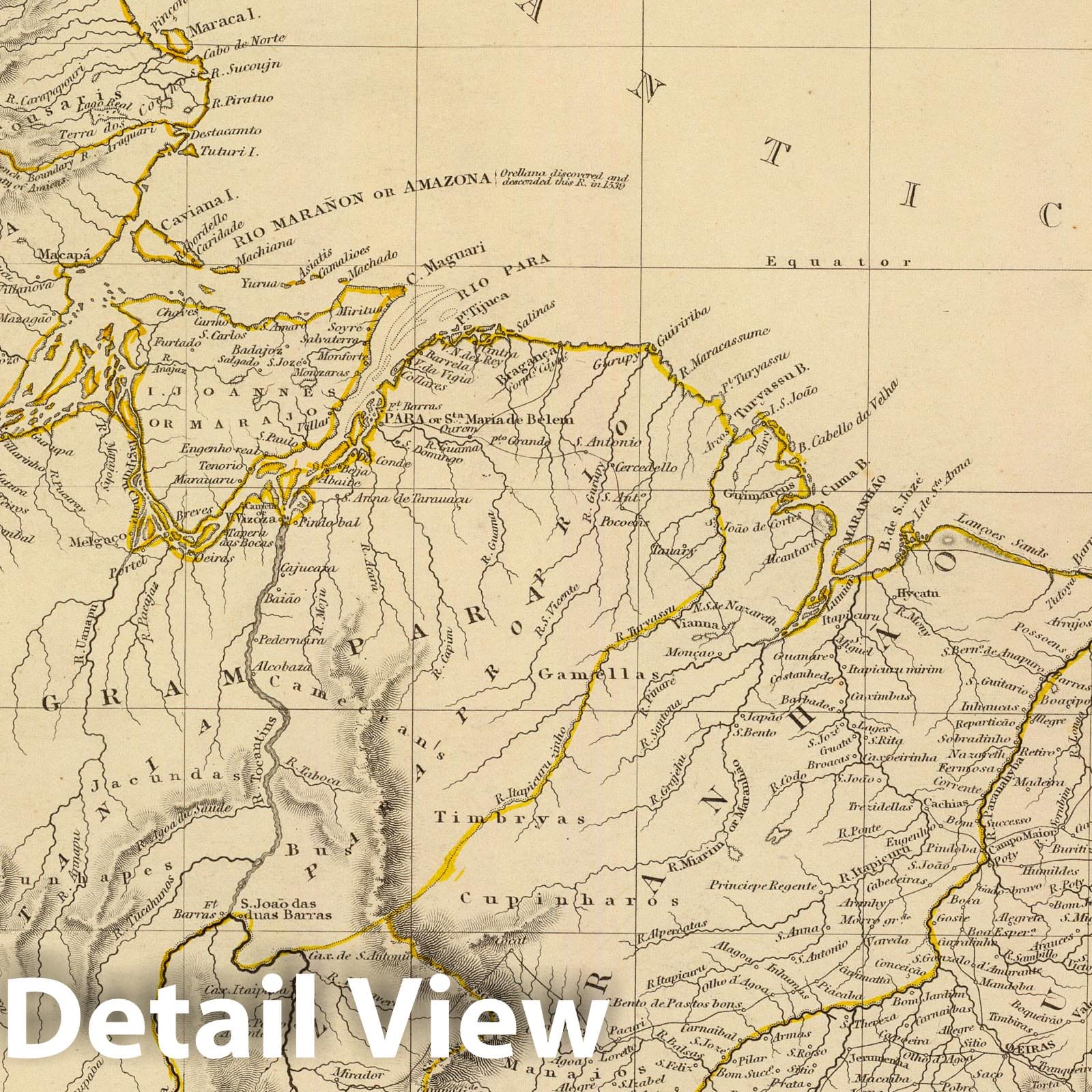 Guyana and Northern Brazil - Geologic Map, 1836 - Historical Map Print