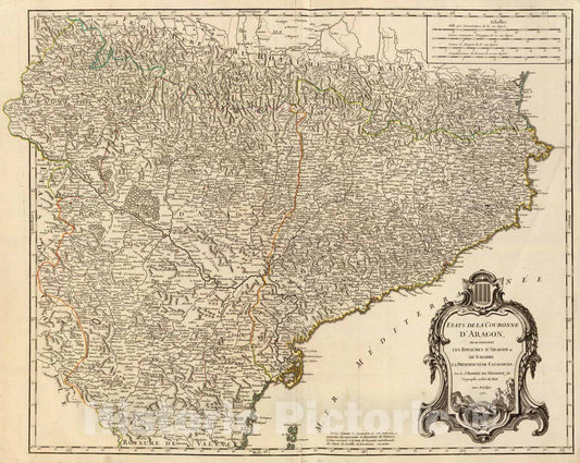 Historic Map : 1752 Aragon. - Vintage Wall Art