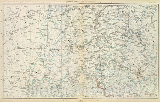Historic Map : Military Atlas - 1895 Gen. map XVI. - Vintage Wall Art
